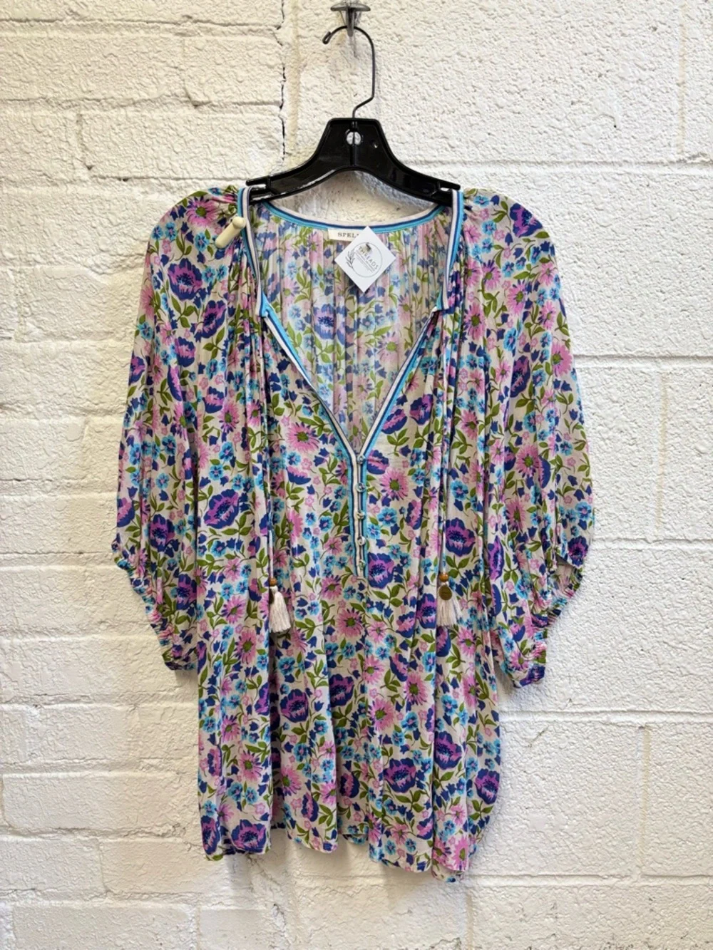 Spell Floral Impala Lily Short Sleeve Blouse